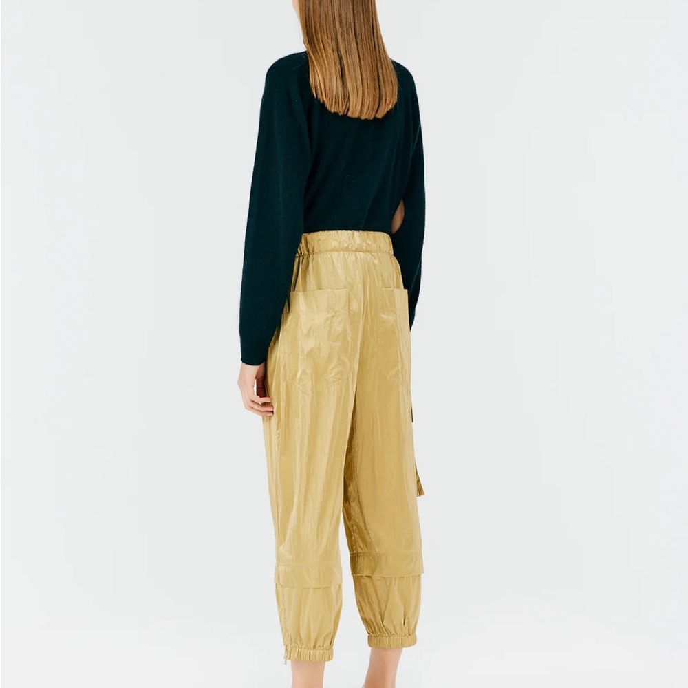 Tibi Metallic Gold Wilt Pull On Jogger - Picture 3 of 11